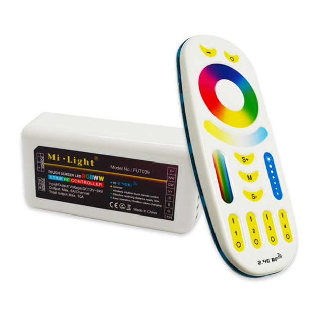 DC12/24V Max 6A/CH, 2.4G Wireless Remote Receiving RGB+CCT Controller For RGBWW Led Strip Lights DC12/24V Max 6A/CH, 2.4G Wireless Remote Receiving RGB+CCT Controller For RGBWW Led Strip Lights